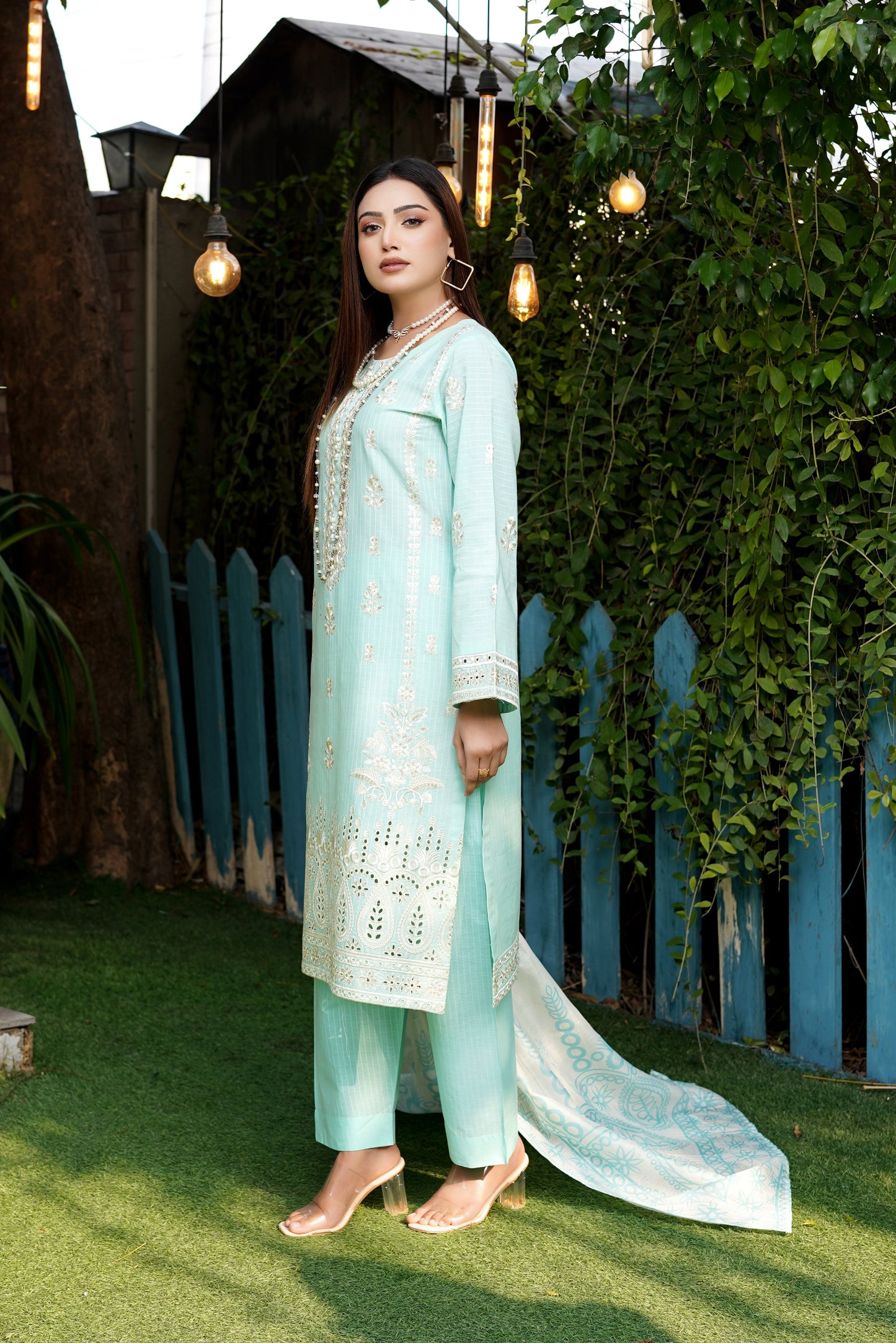 3 Piece Cotton Jaikad Suite-Embroidered MS-3219
