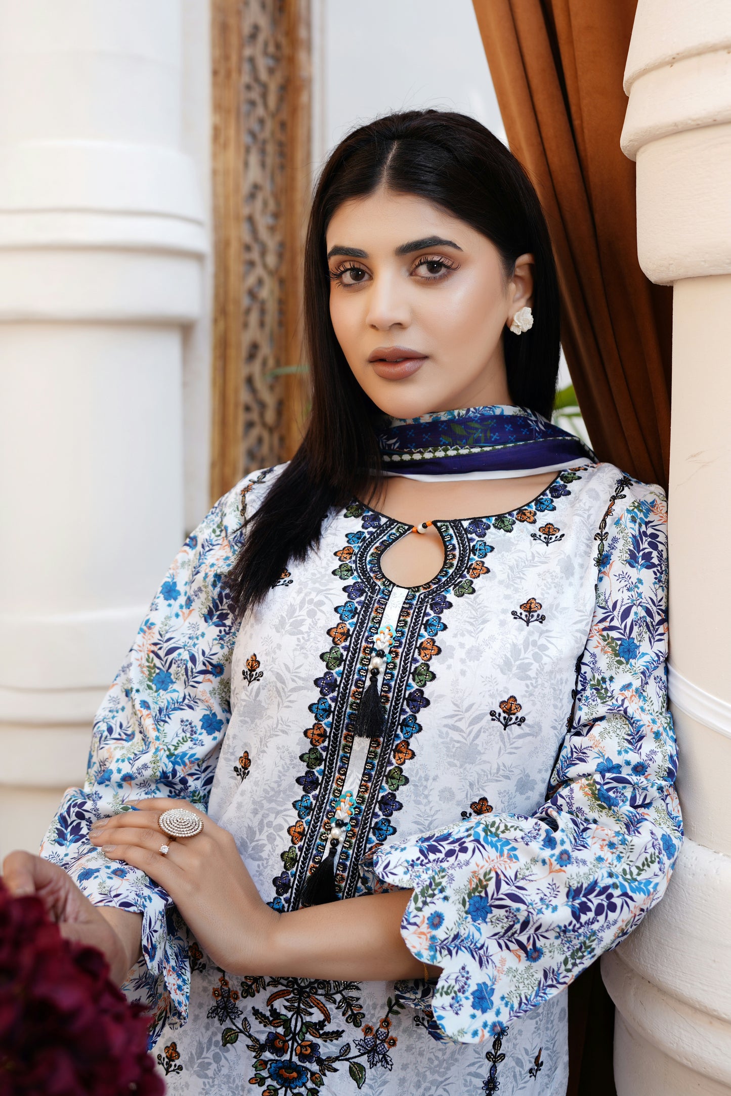 3 Piece Cotton Lawn Suite-Embroidered