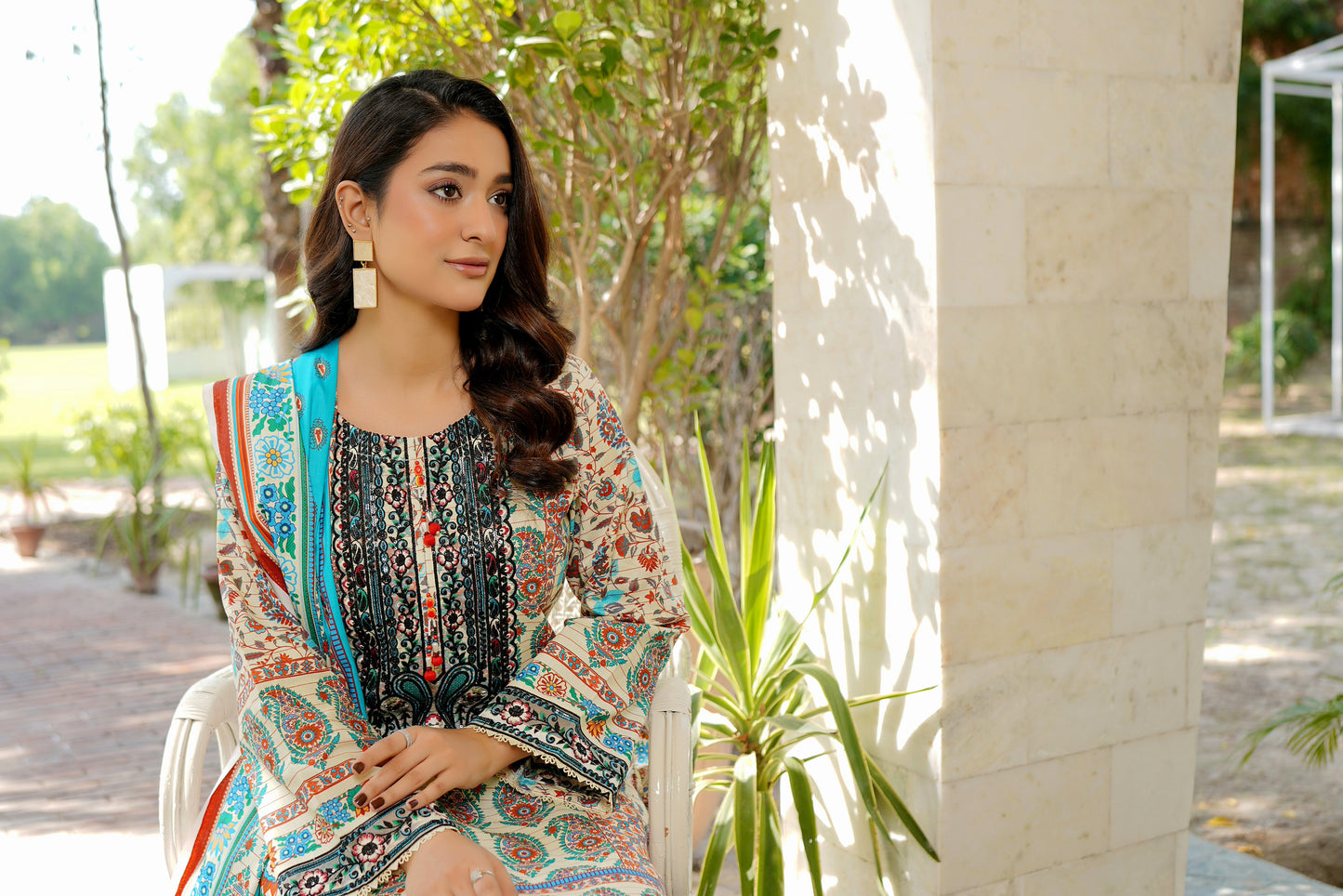 3 Piece Winter Cotton Suit Stitched-Embroidered