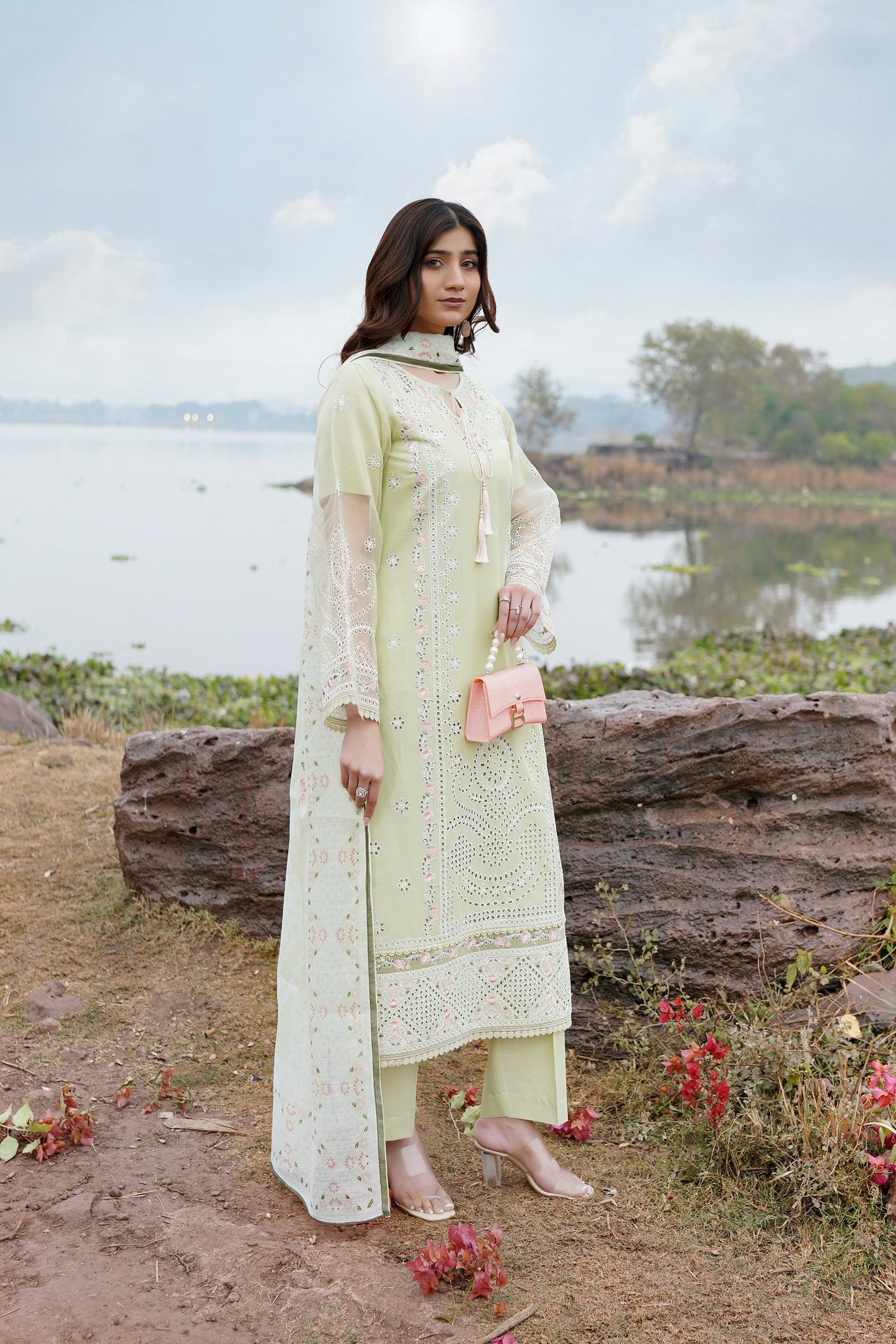 3 Piece Embroidered Suite-Stitched