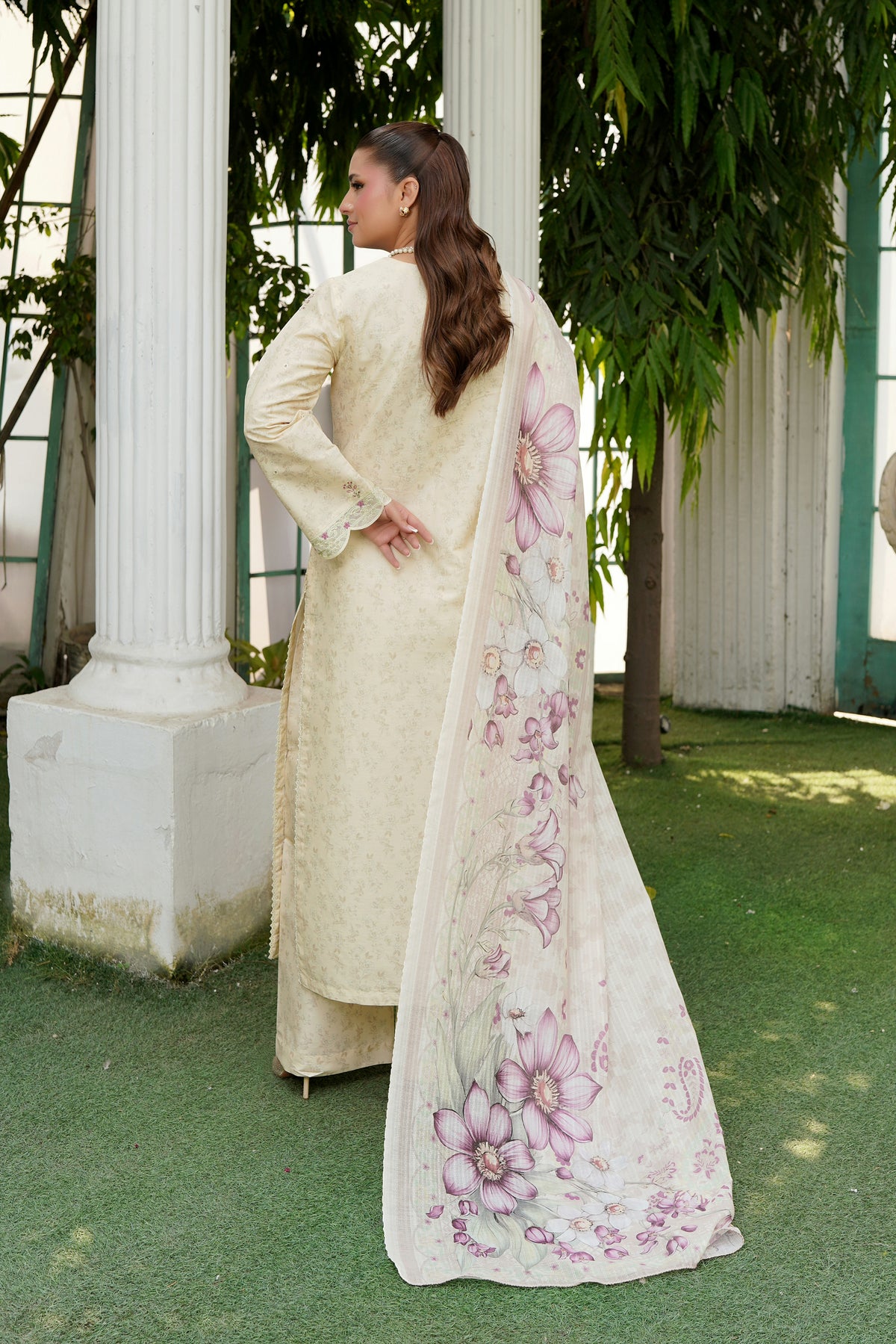 Embroidered 3-Piece Ivory Grace Suit