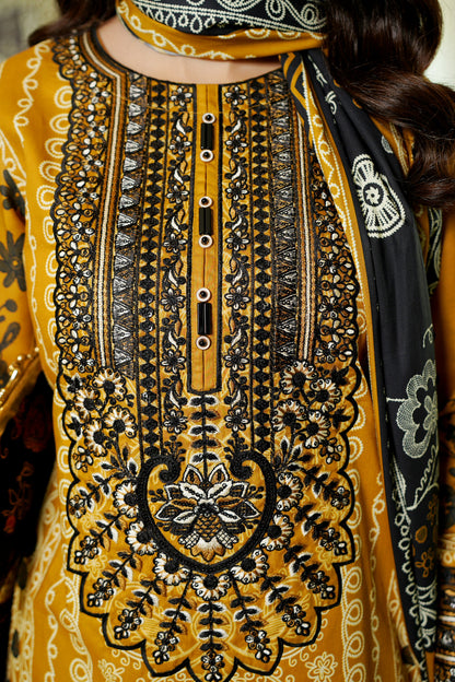 3 Piece Winter Cotton Suit Stitched-Embroidered