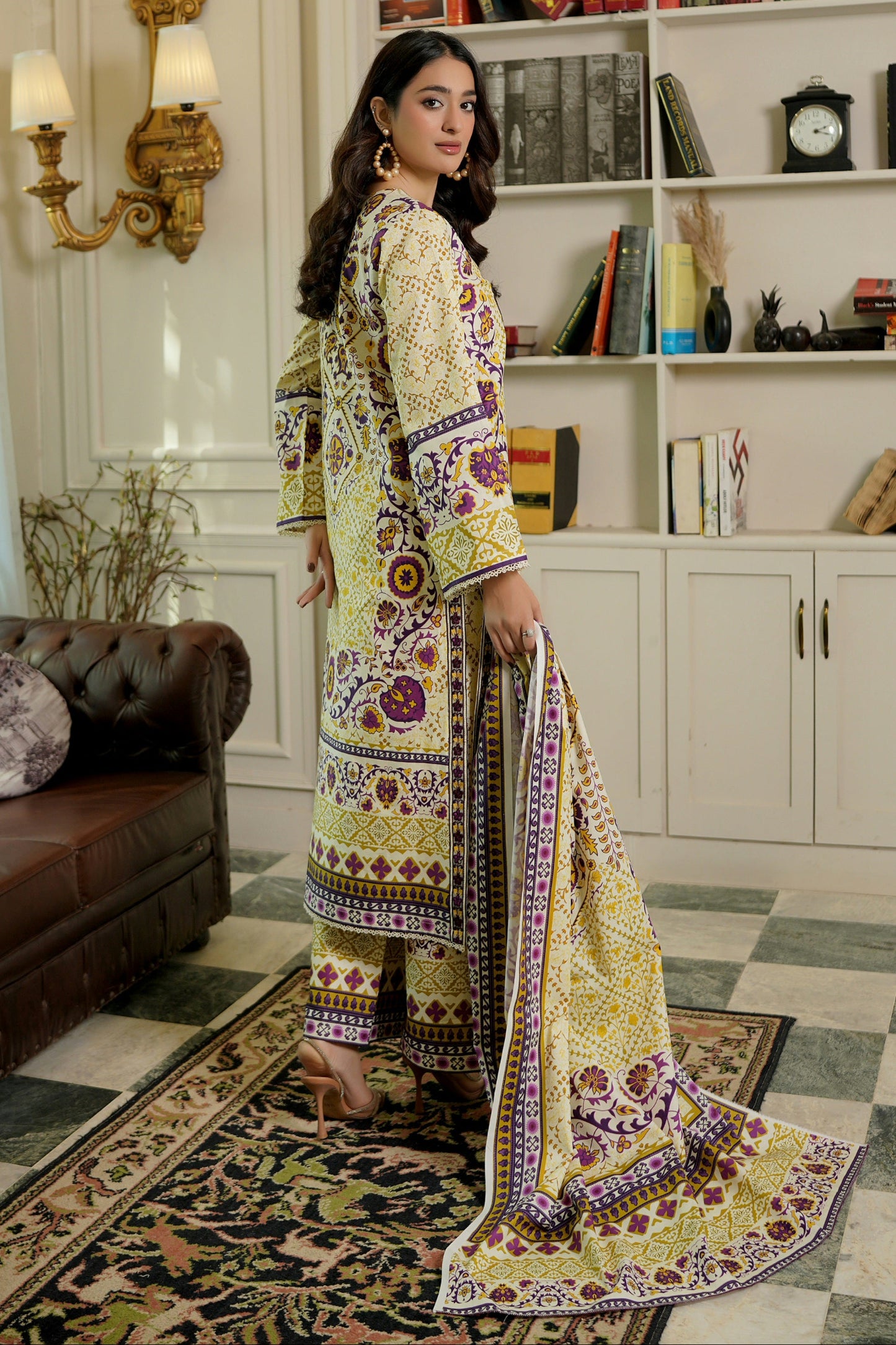 3 Piece Winter Cotton Suit Stitched-Embroidered