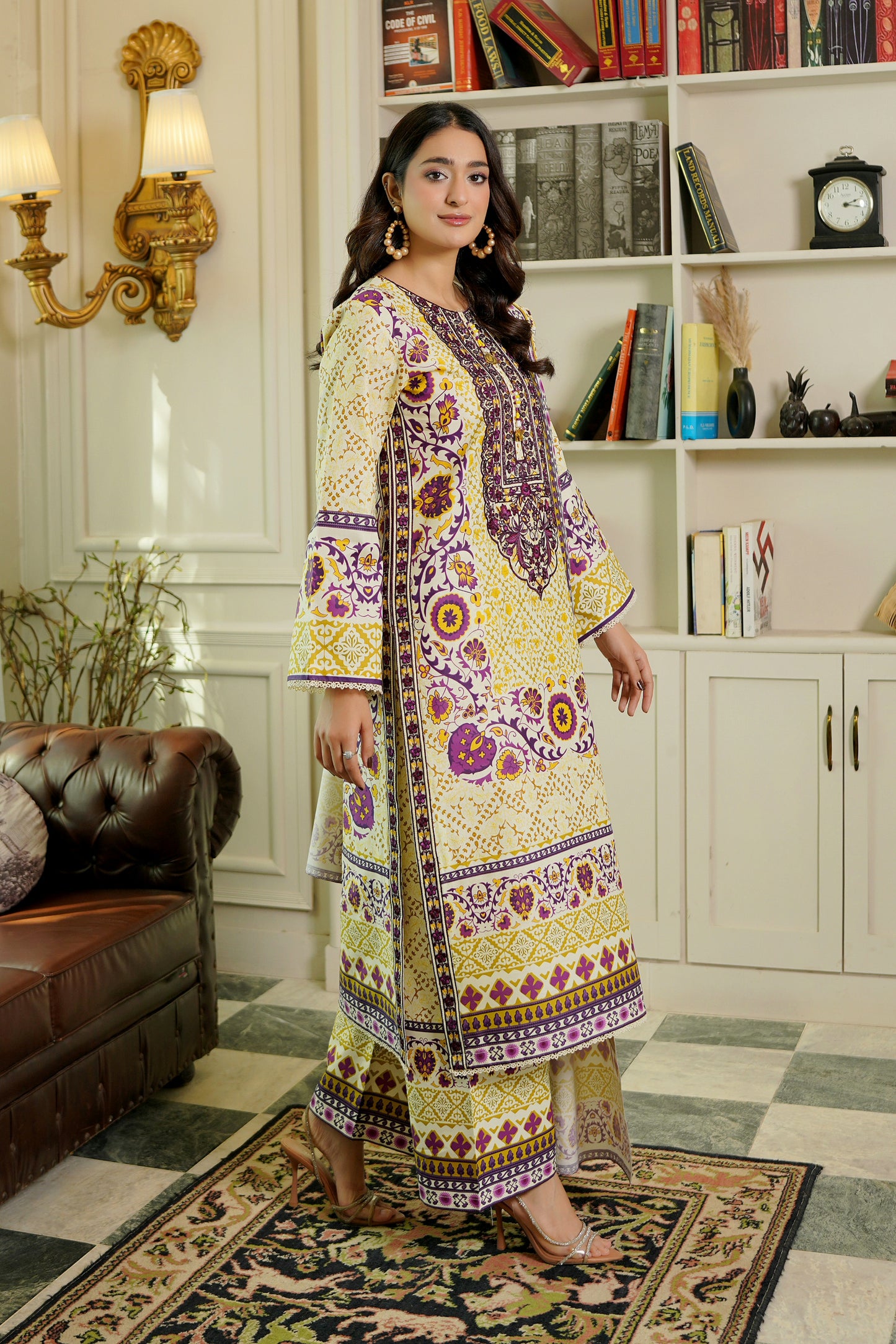 3 Piece Winter Cotton Suit Stitched-Embroidered