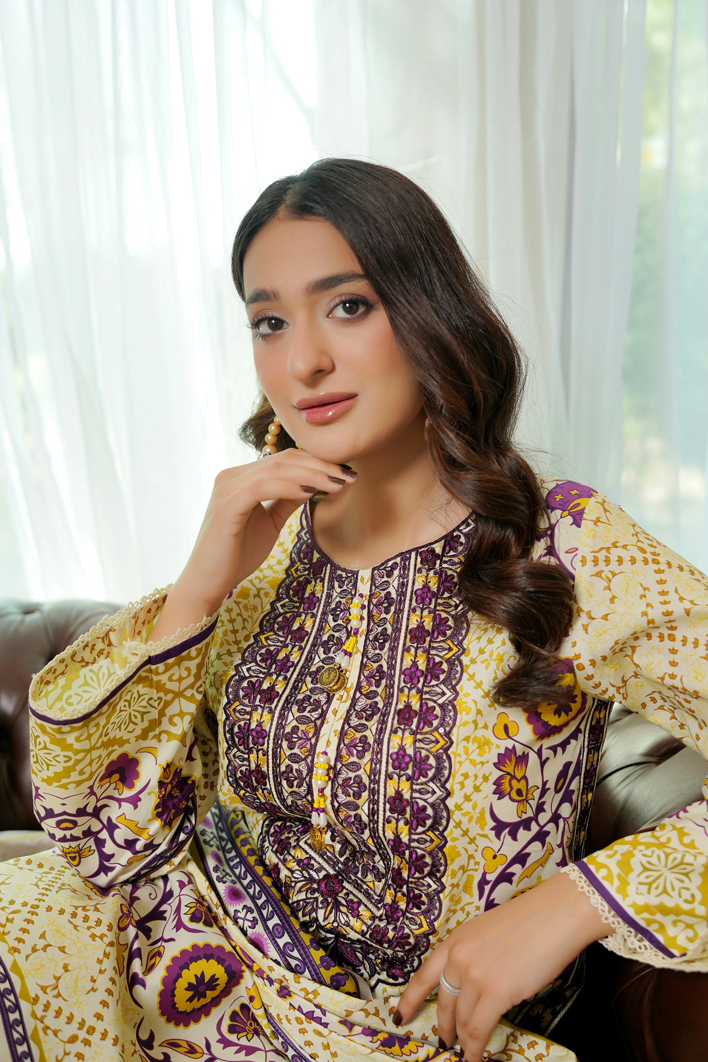 3 Piece Winter Cotton Suit Stitched-Embroidered