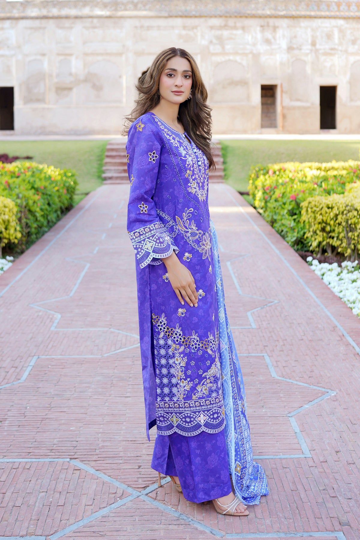 3 Piece Embroidered Summer Cotton Suit