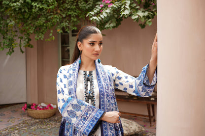 3 Piece Embroidered Lawn Suit-Stitched