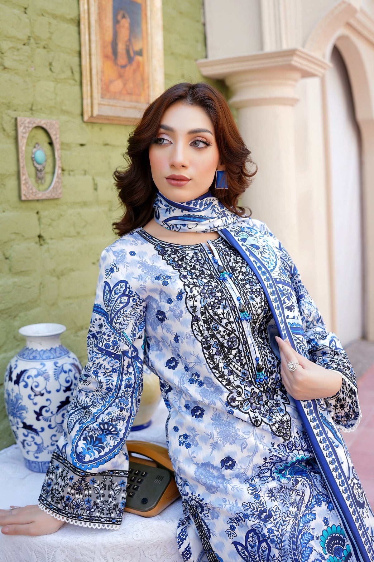 3 Piece Cotton Lawn Suit Stitched-Embroidered