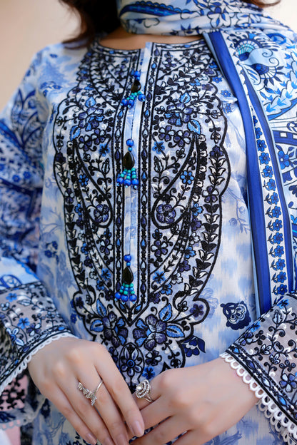 3 Piece Khaddar Suit-Embroidered(Stitched)