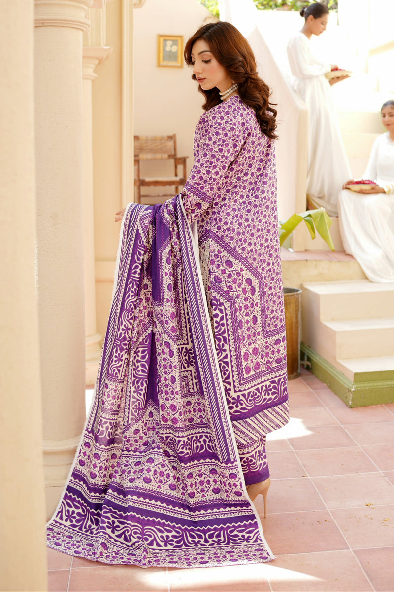 3 Piece Cotton Lawn Suit Stitched-Embroidered
