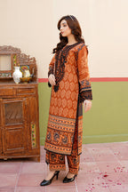 3 Piece Cotton Lawn Suit Stitched-Embroidered