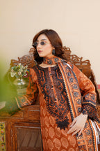 3 Piece Cotton Lawn Suit Stitched-Embroidered