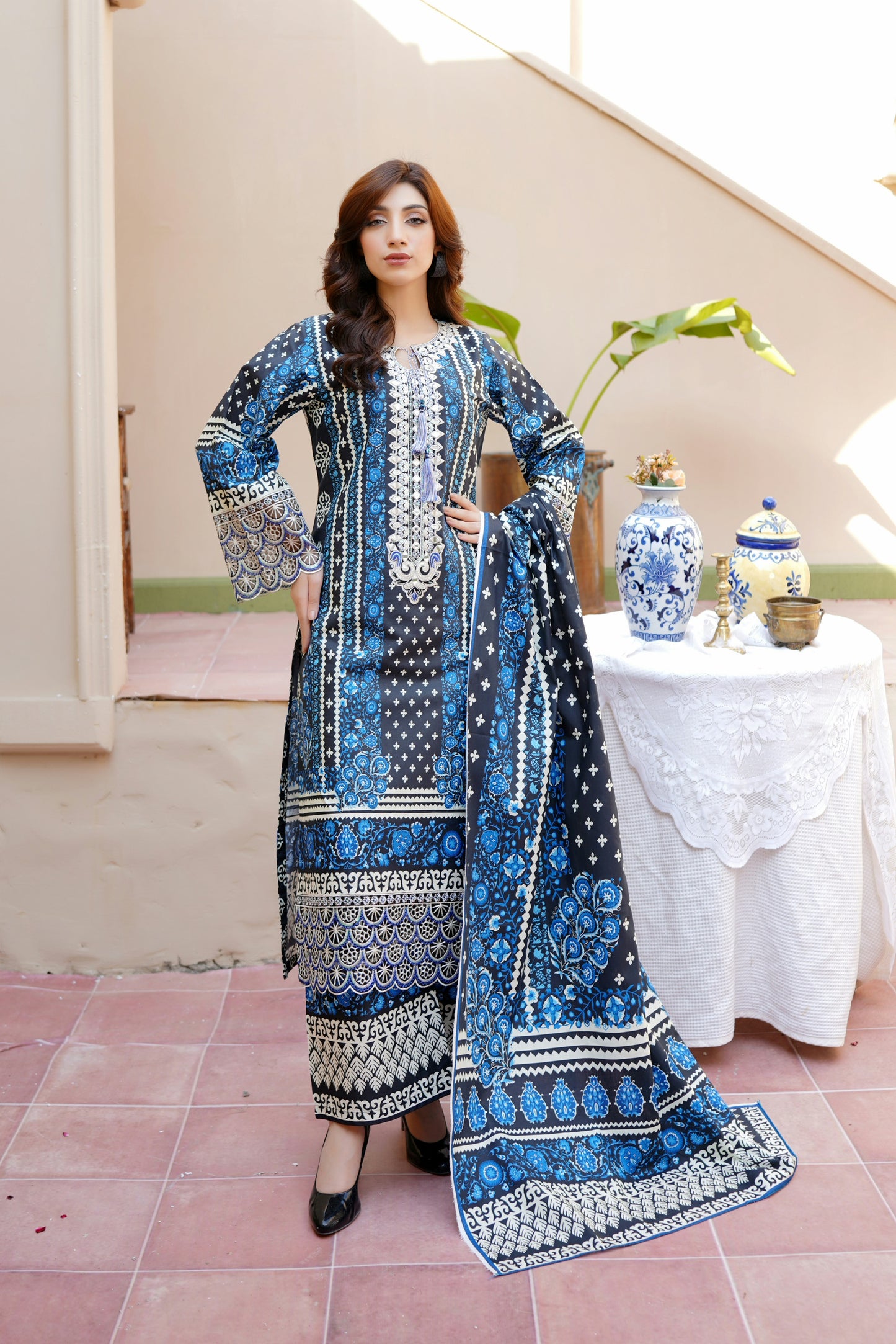 3 Piece Khaddar Suit-Embroidered(Stitched)