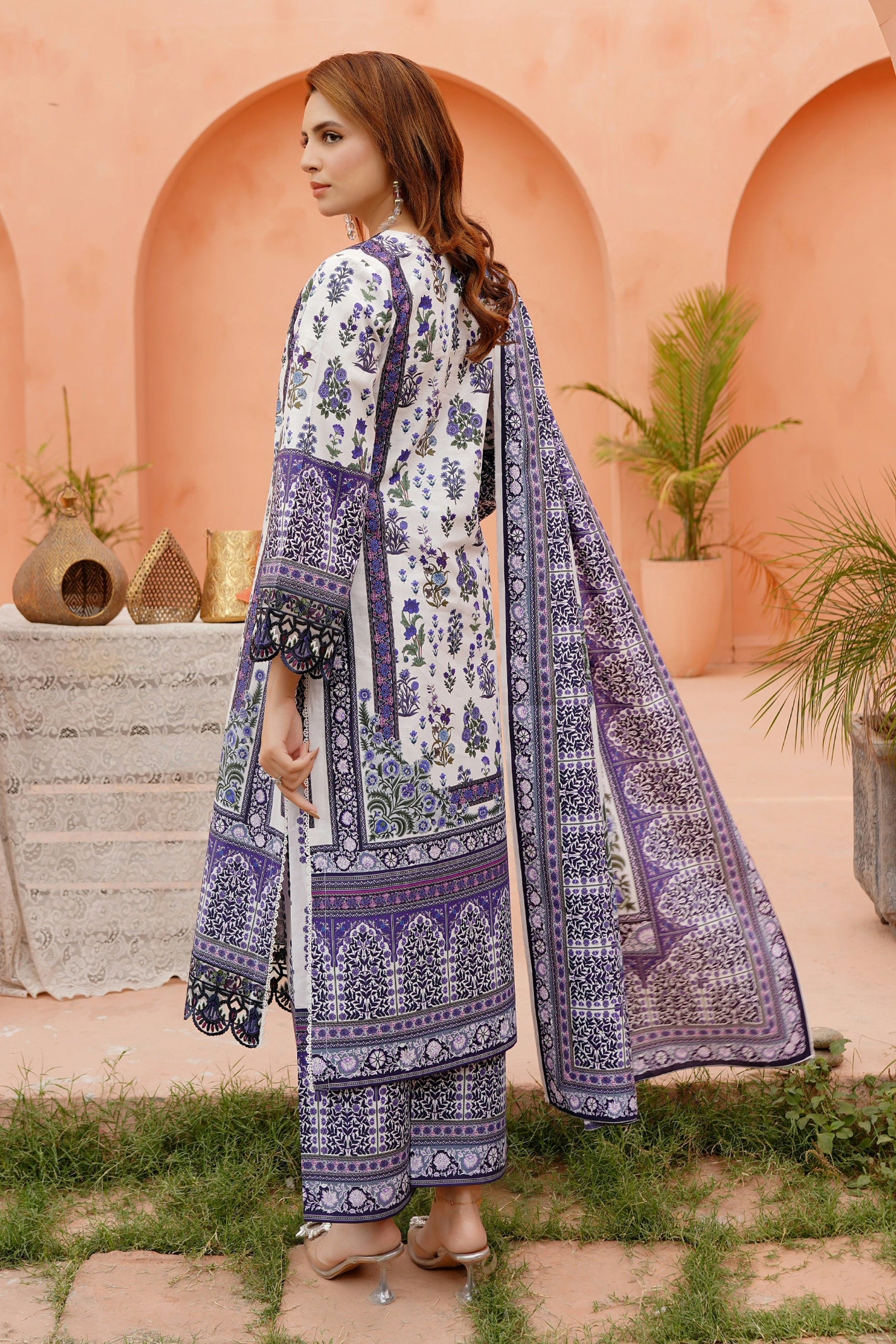 Embroidered 3 Piece Khaddar Suit-Stitched