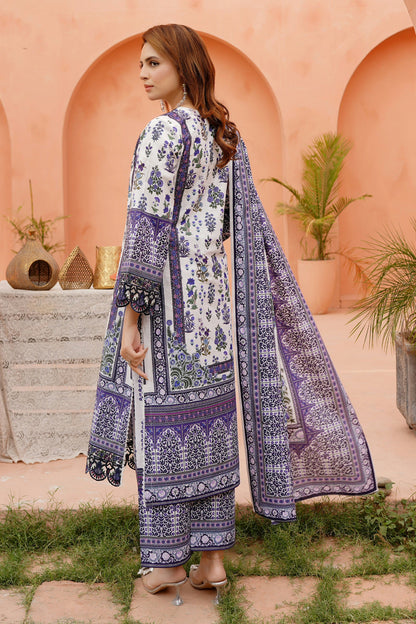Embroidered 3 Piece Khaddar Suit-Stitched