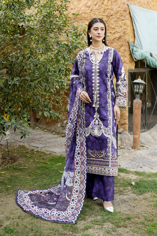 Embroidered 3 Piece Suite-Chiffon Dupatta