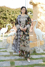 Embroidered 3 Piece Suite-Chiffon Dupatta