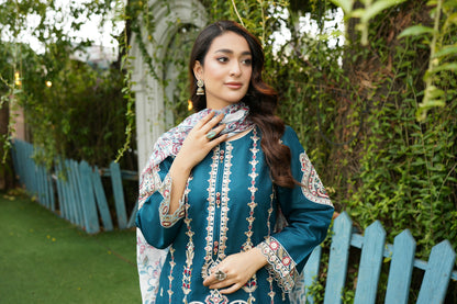 3 Piece Jacquard Cotton Suite-Embroidered