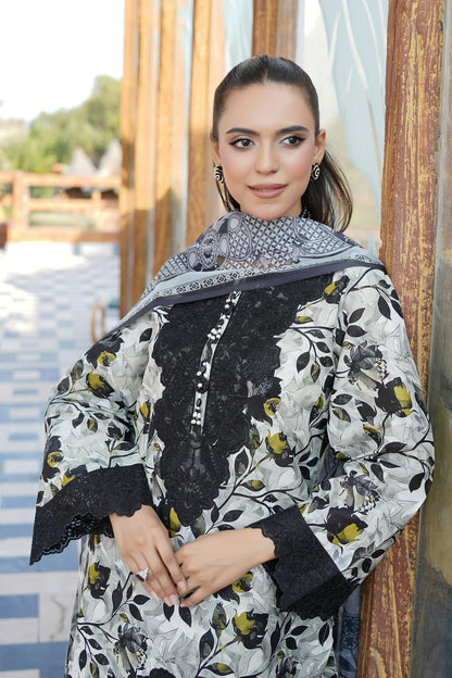 Embroidered 3 Piece Suite-Farshi Shalwar