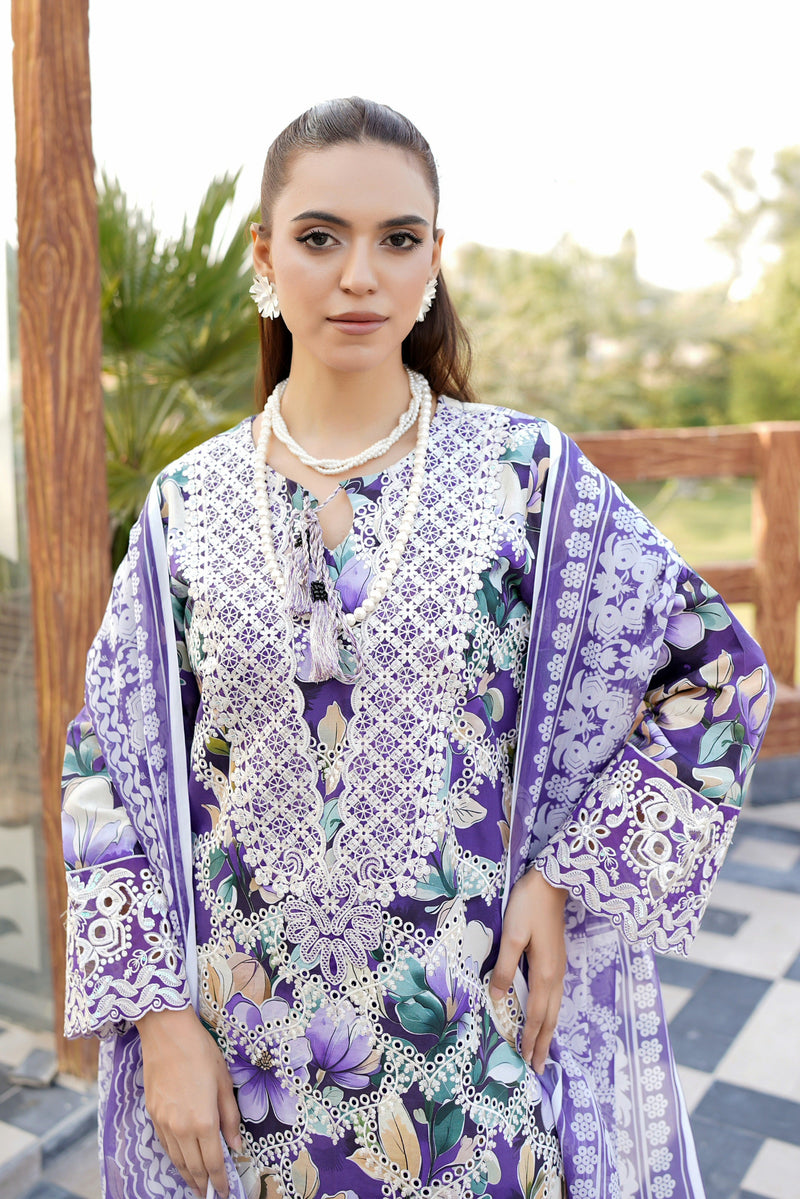 Embroidered 3 Piece Suite-Chiffon Dupatta