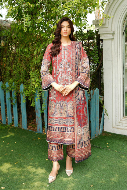 3 Piece Summer Cotton Suit-Embroidered