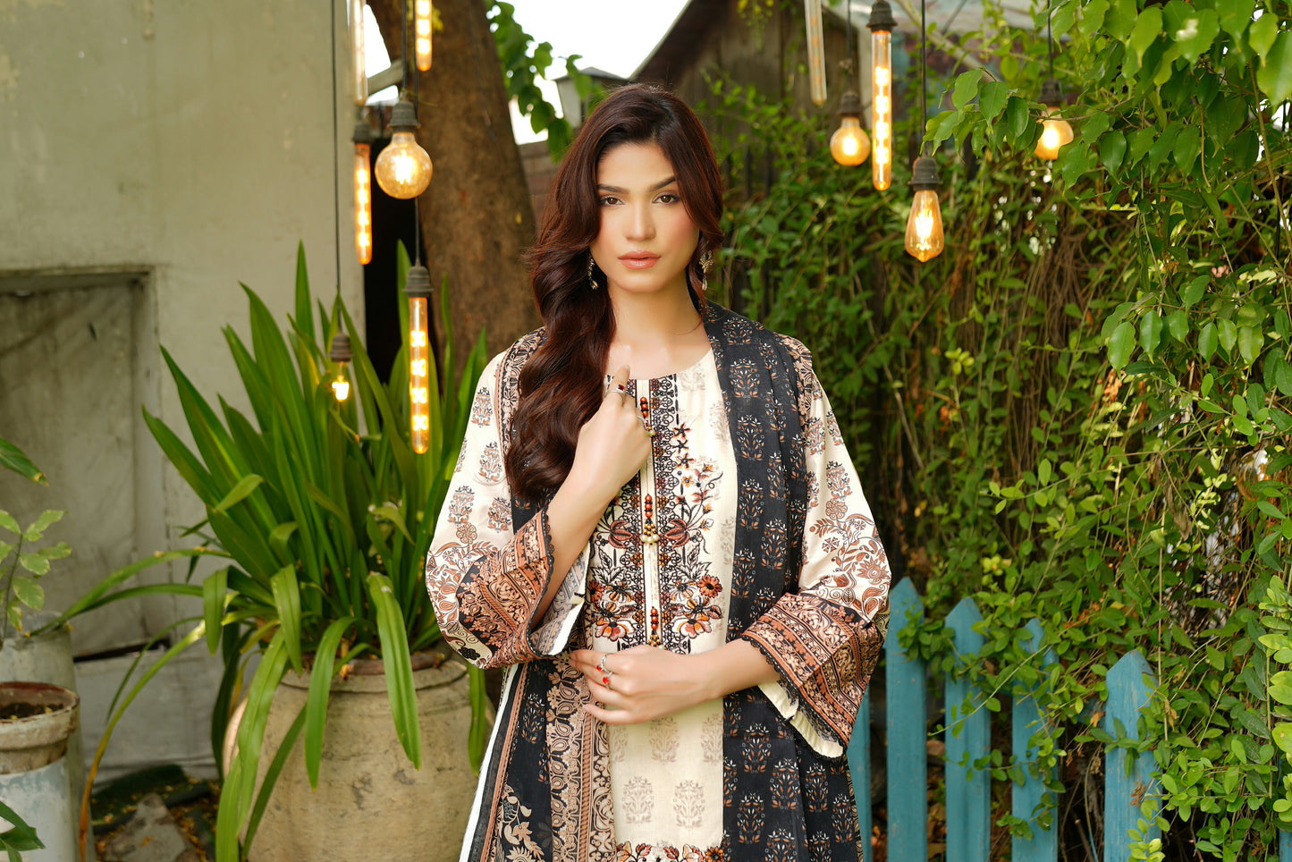 3 Piece Summer Cotton Suit-Embroidered