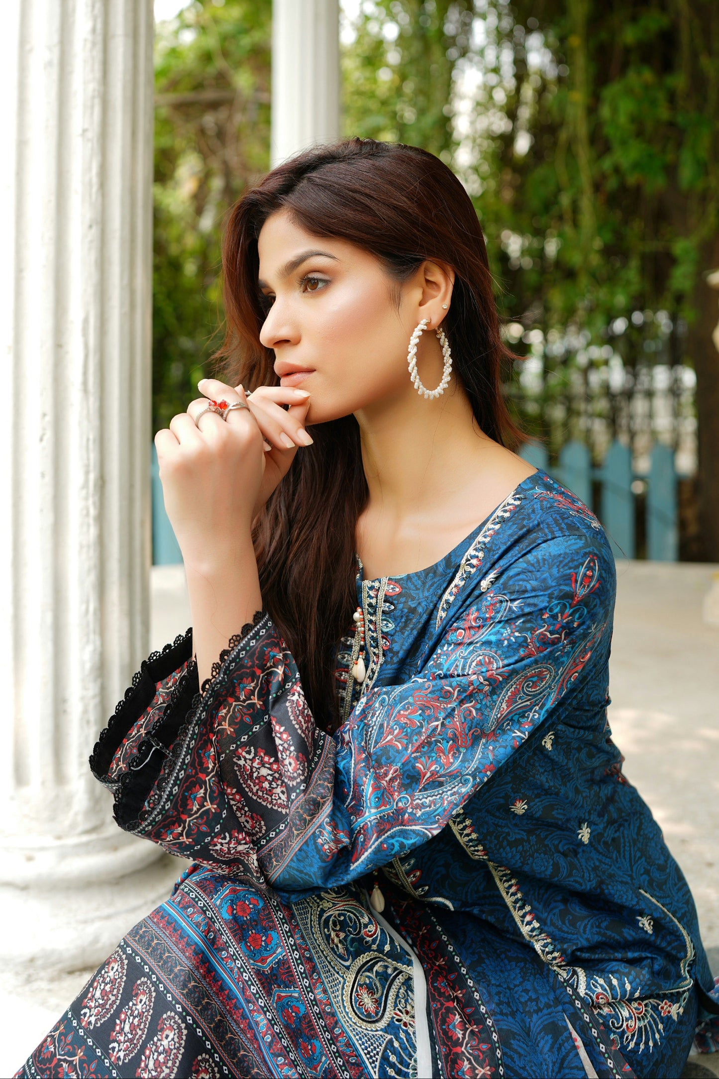 3 Piece Summer Cotton Suit-Embroidered