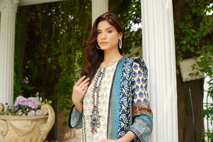 3 Piece Summer Cotton Suit-Embroidered