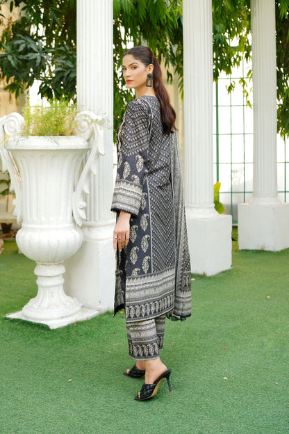 3 Piece Summer Cotton Suit-Embroidered