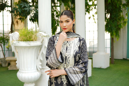 3 Piece Summer Cotton Suit-Embroidered