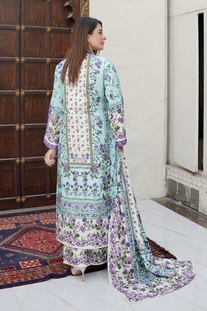 Stitched 3 Piece Cambric Cotton Suit-Embroidered