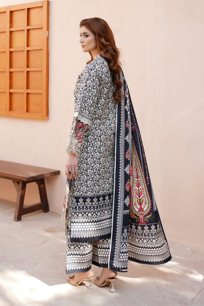 3 Piece Embroidered Bana Dora Suit-Stitched