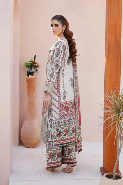 3 Piece Embroidered Bana Dora Suit-Stitched