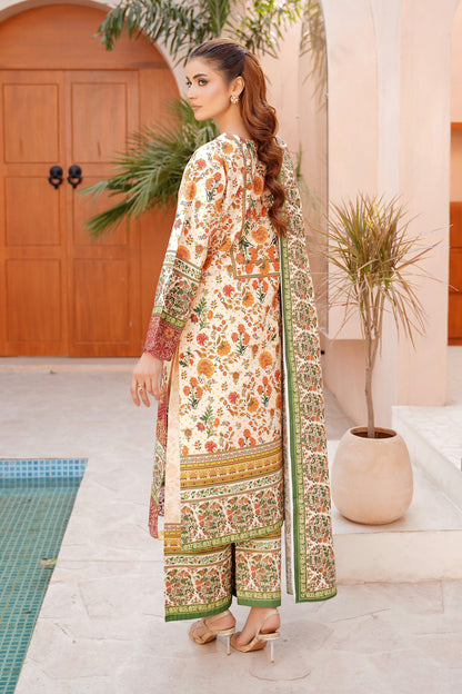 3 Piece Embroidered Bana Dora Suit-Stitched