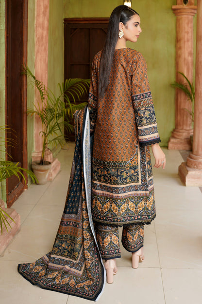 3 Piece Embroidered Stitched Suit-Cotton Lawn