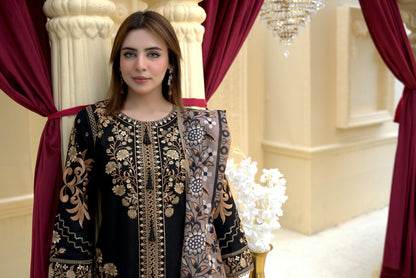 3 Piece Cambric Suit-Embroidered