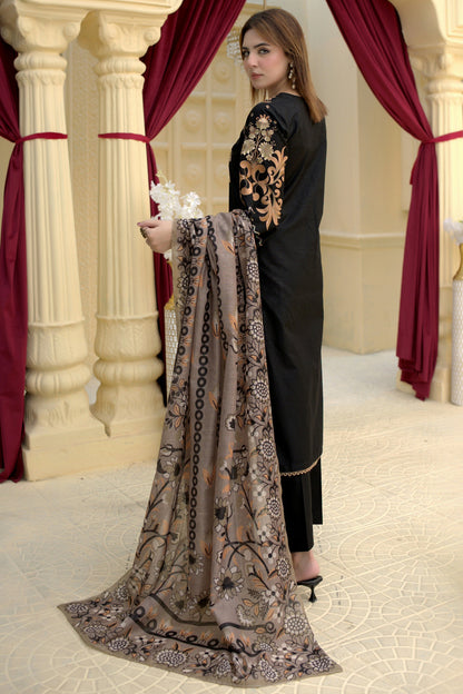 3 Piece Cambric Suit-Embroidered