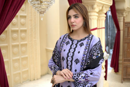 3 Piece Cambric Suit-Embroidered