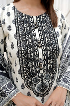 3 Piece Summer Cotton Suit Stitched-Embroidered