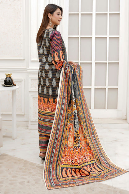 3 Piece Winter Cotton Suit-Embroidered