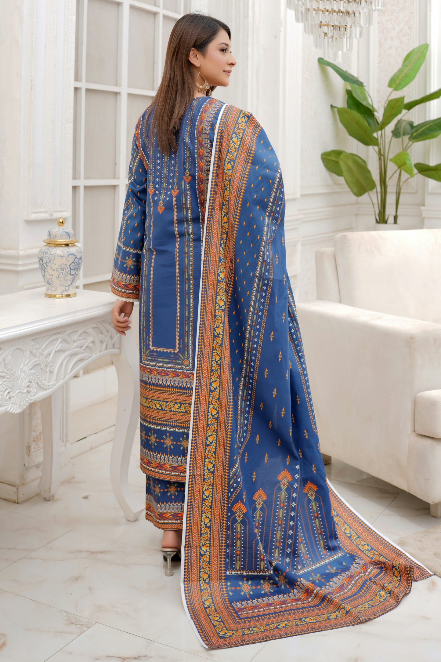 3 Piece Winter Cotton Suit-Embroidered