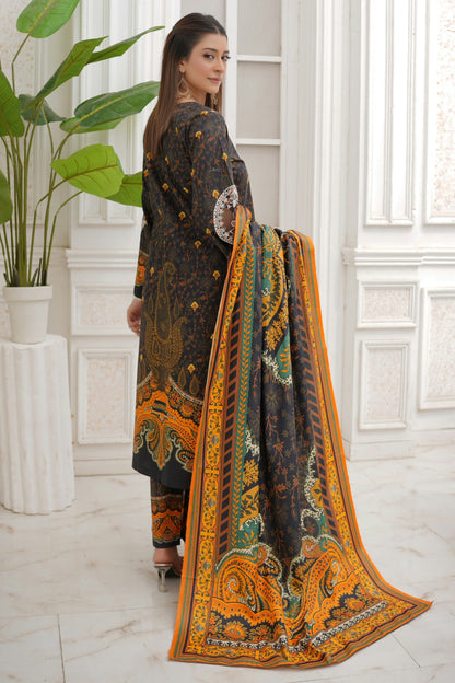 3 Piece Winter Cotton Suit-Embroidered