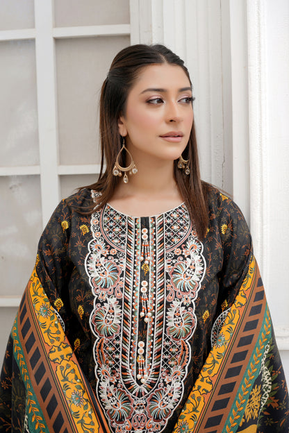 3 Piece Winter Cotton Suit-Embroidered