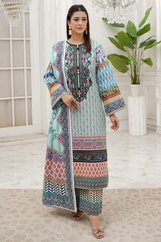 3 Piece Winter Cotton Suit-Embroidered