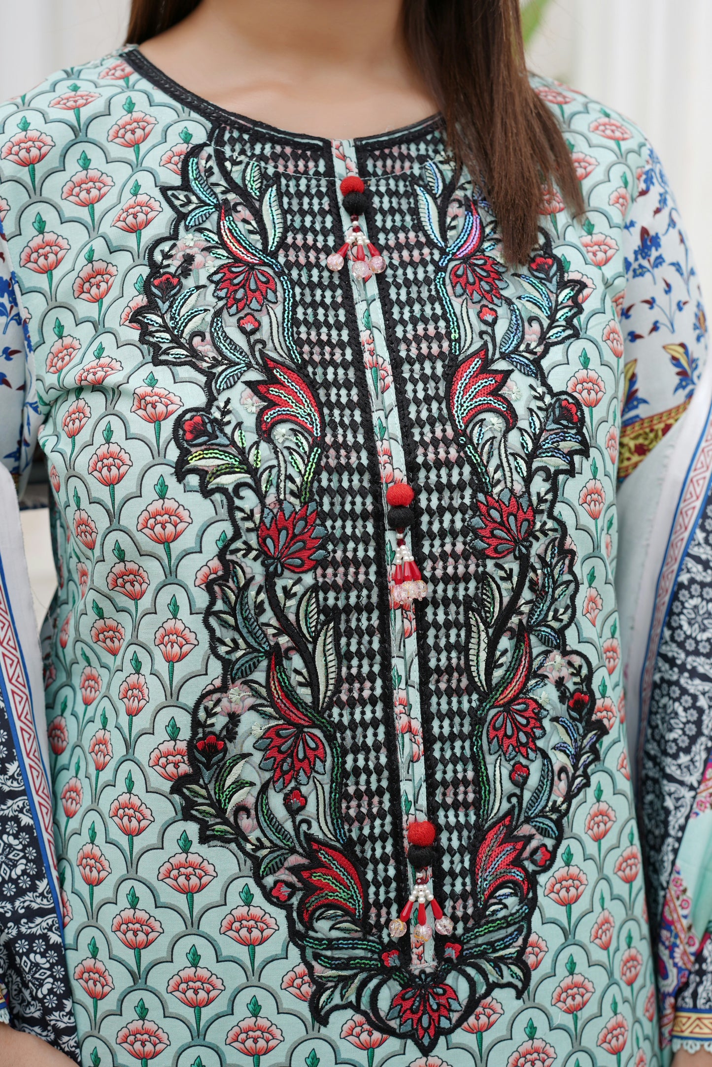 3 Piece Winter Cotton Suit-Embroidered