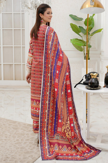 3 Piece Winter Cotton Suit-Embroidered