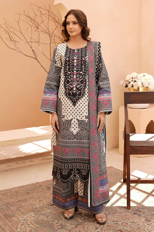 3 Piece Khaddar Suit-Embroidered