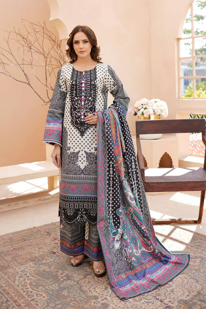 3 Piece Khaddar Suit-Embroidered