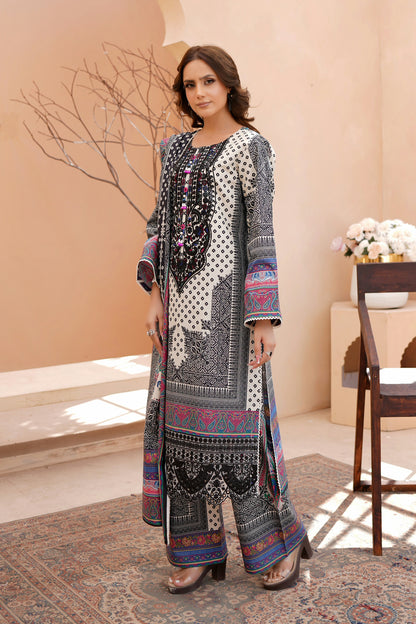 3 Piece Khaddar Suit-Embroidered