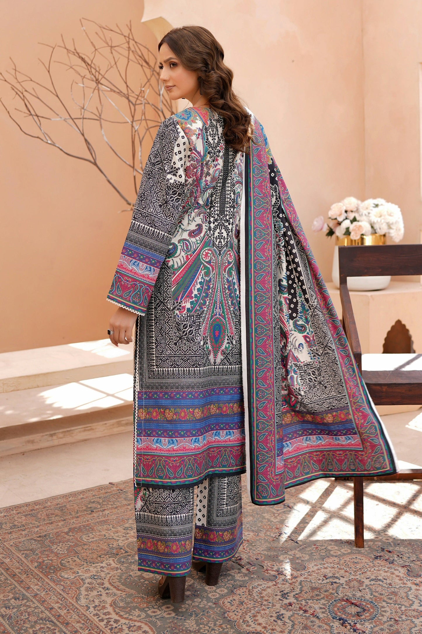 3 Piece Khaddar Suit-Embroidered